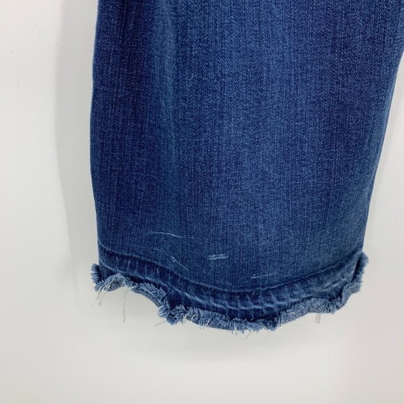 Cato Jeans Flare Blue Distresed Denim Released Raw Hem - Picture 8 of 10